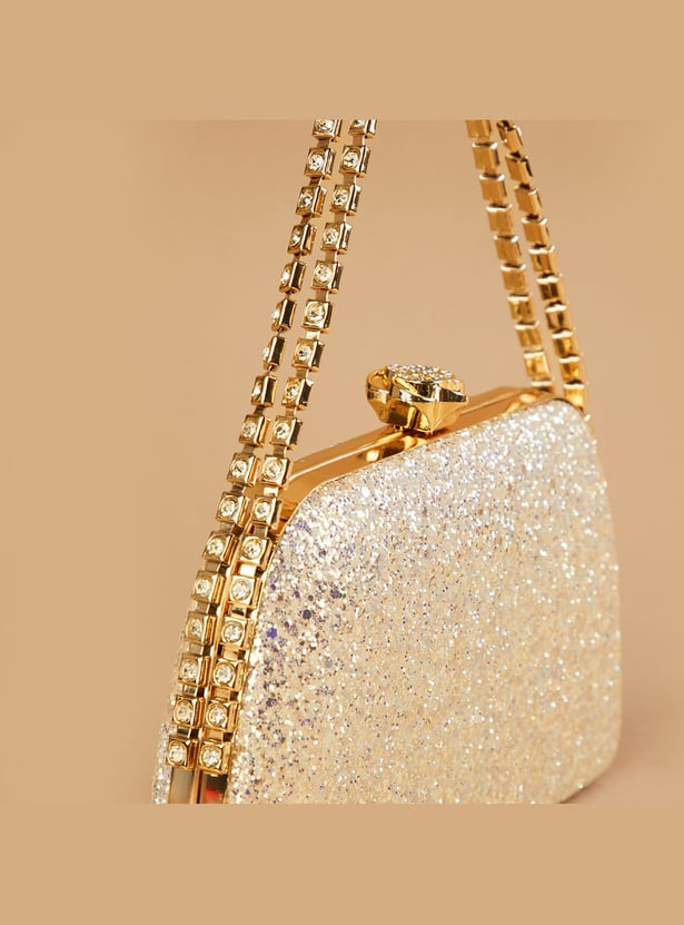 CODE Embellished Box Clutch