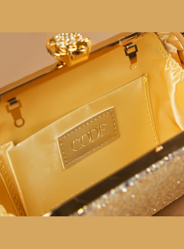 CODE Embellished Box Clutch