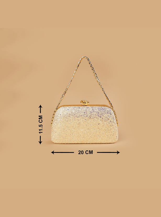 CODE Embellished Box Clutch