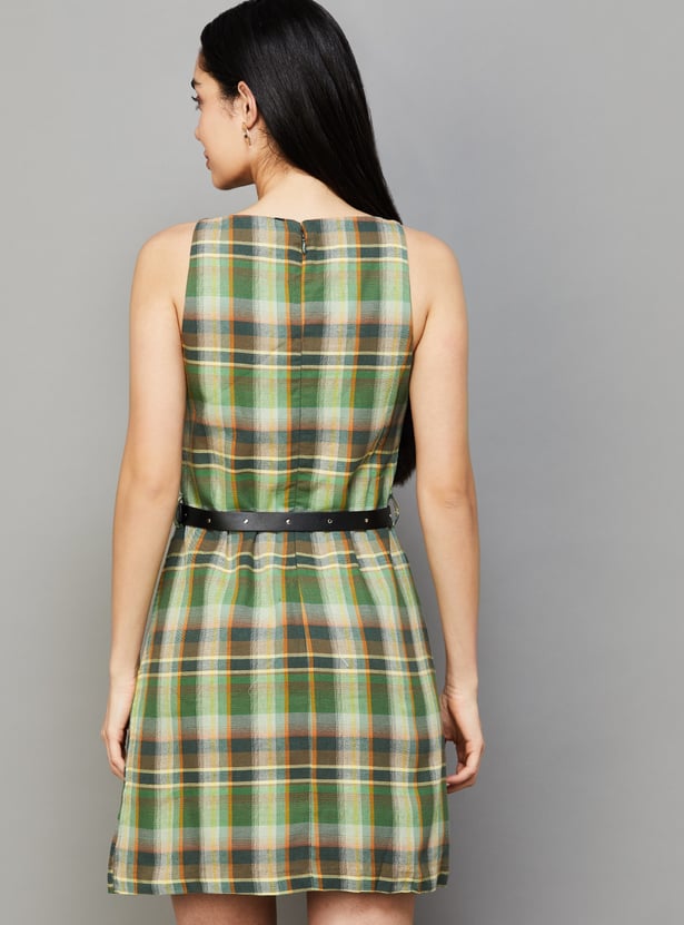 ONLY Checked Mini Dress with Belt