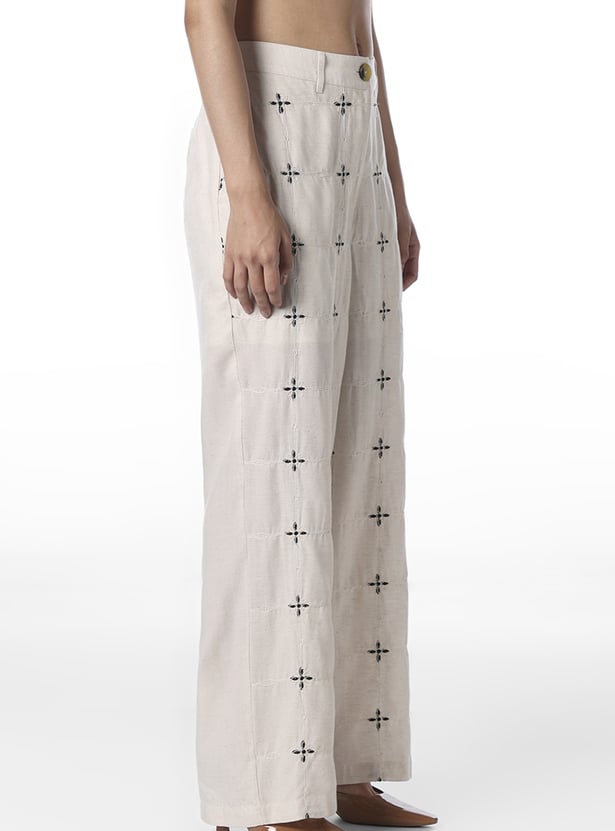 ONLY Embroidered Straight Fit Trousers