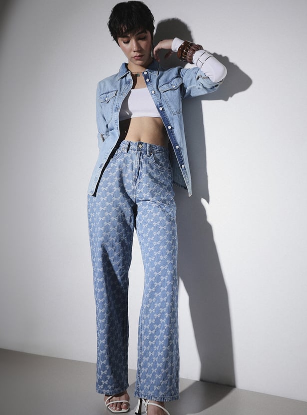 ONLY Jacquard Straight Fit Jeans
