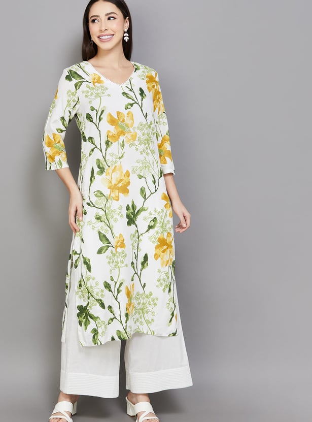 W Floral Print Straight Kurta