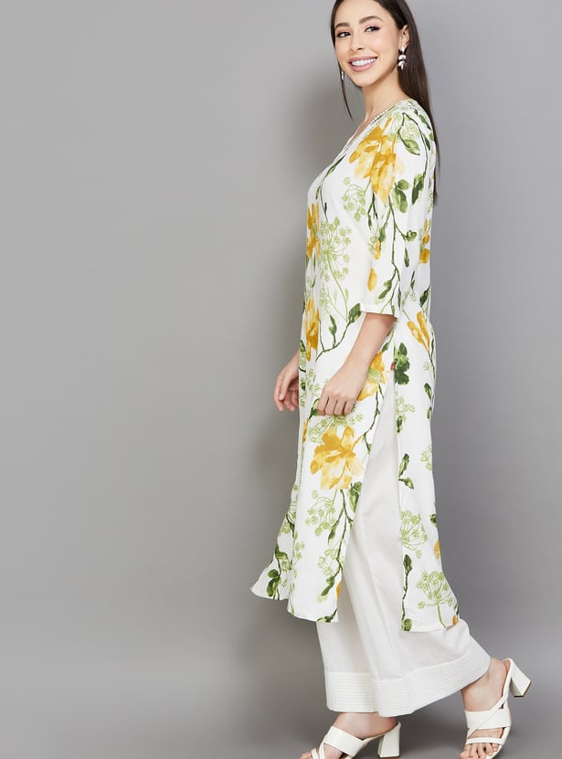 W Floral Print Straight Kurta