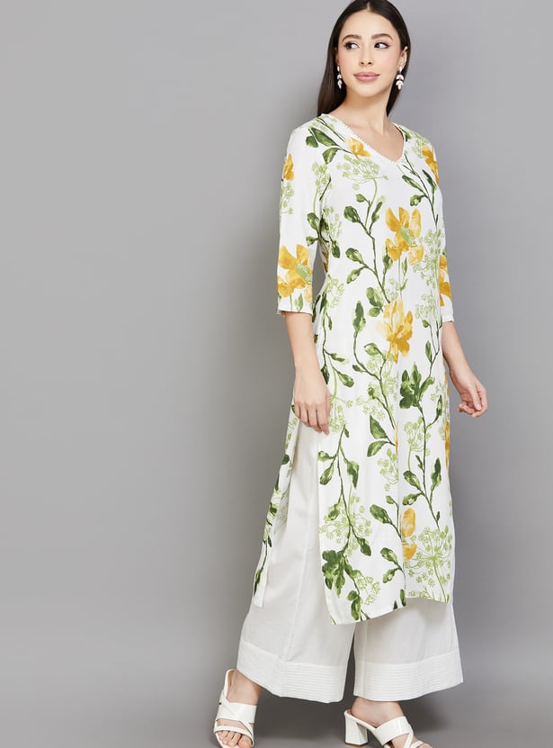 W Floral Print Straight Kurta