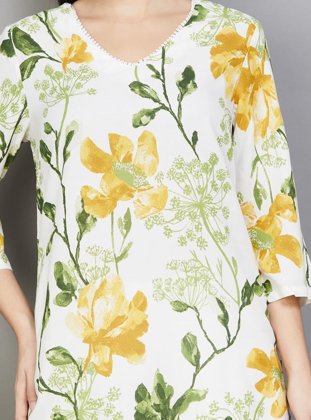 W Floral Print Straight Kurta