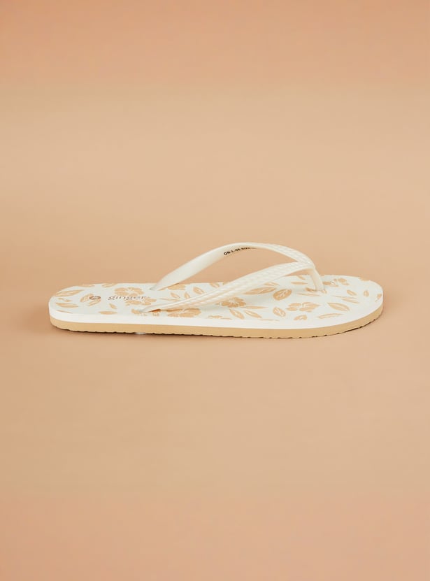 GINGER Floral Print Flip Flops