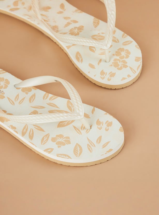 GINGER Floral Print Flip Flops