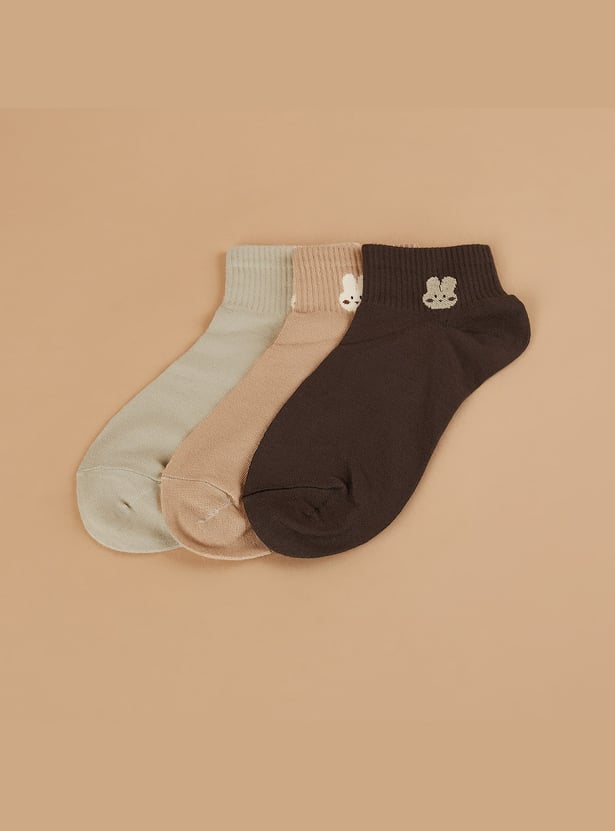 GINGER Assorted Ankle Length Socks - Pack of 3