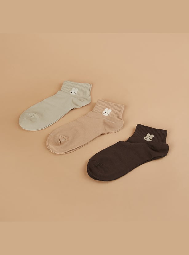 GINGER Assorted Ankle Length Socks - Pack of 3