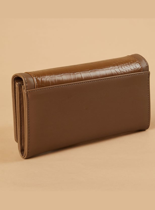 GINGER Croc Embossed Flap Wallet