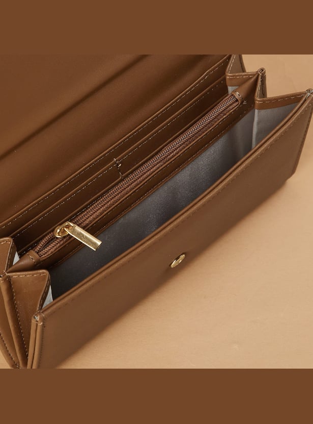 GINGER Croc Embossed Flap Wallet
