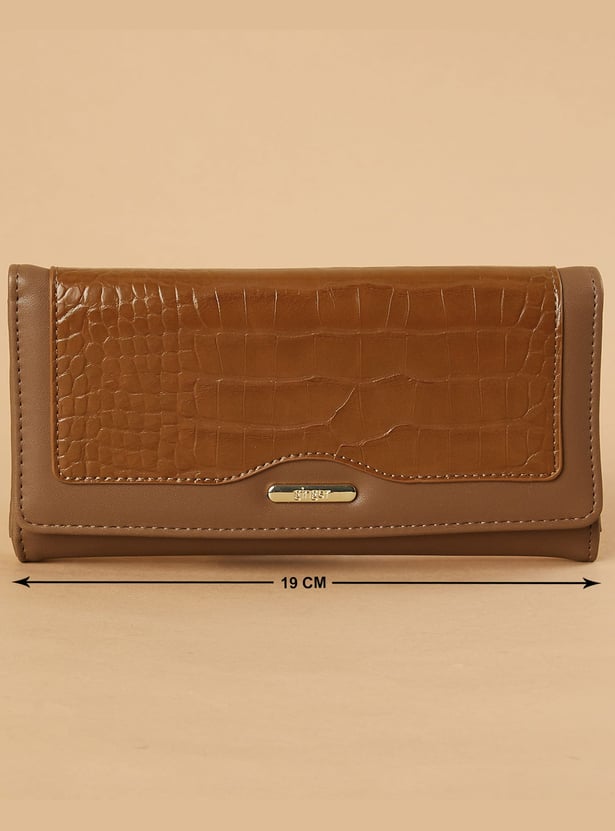 GINGER Croc Embossed Flap Wallet