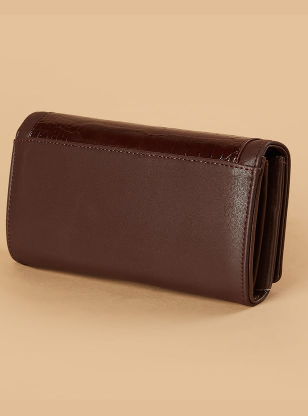 GINGER Croc Embossed Flap Wallet