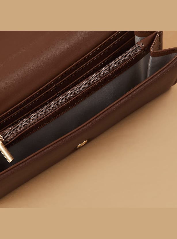 GINGER Croc Embossed Flap Wallet
