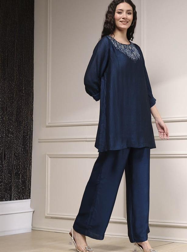 BIBA Embellished Straight Kurti Set