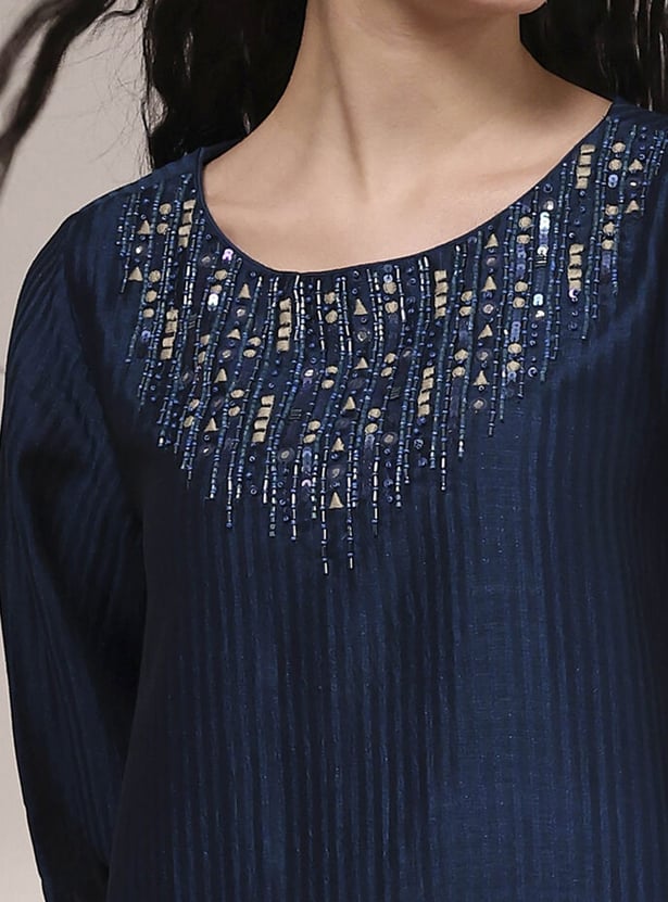 BIBA Embellished Straight Kurti Set