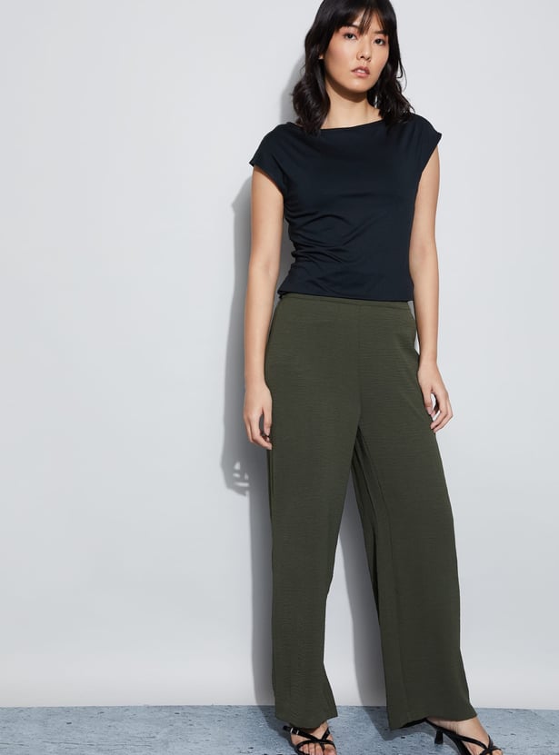 CODE Boat Neck Cap Sleeves Top