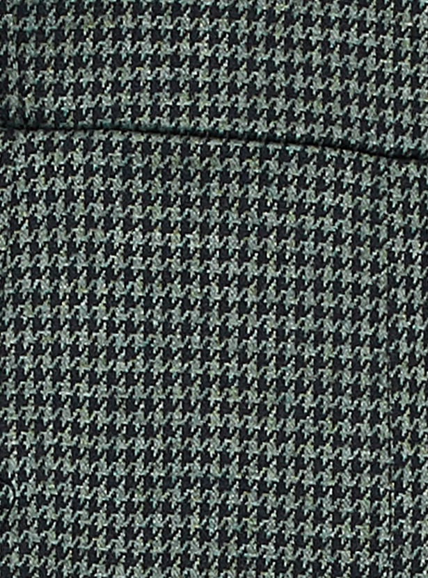 GINGER Houndstooth Pattern Jumpsuit with Mesh Top
