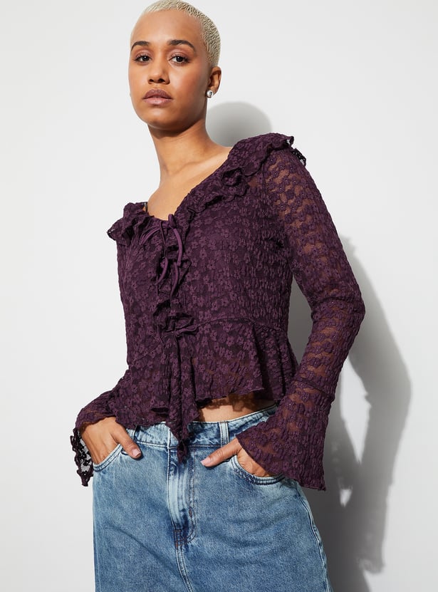GINGER Lace Peplum Top with Camisole
