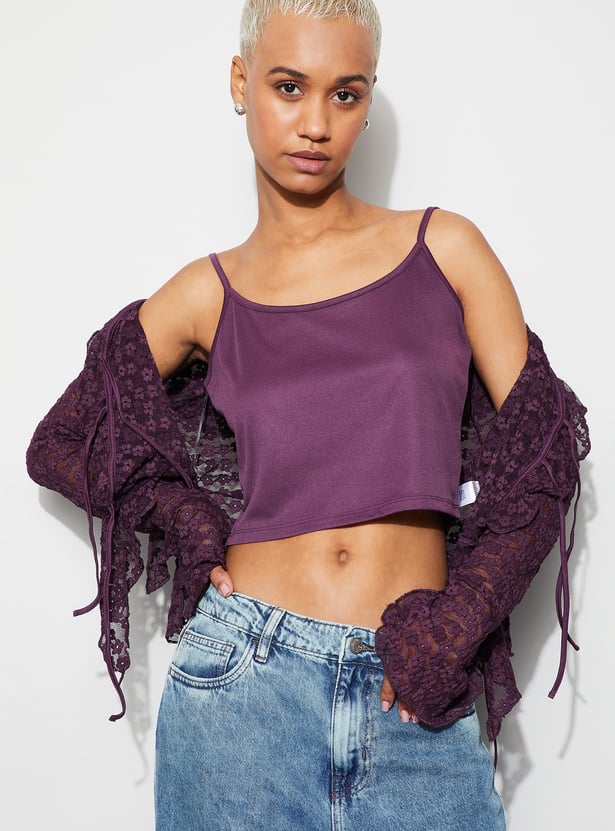 GINGER Lace Peplum Top with Camisole