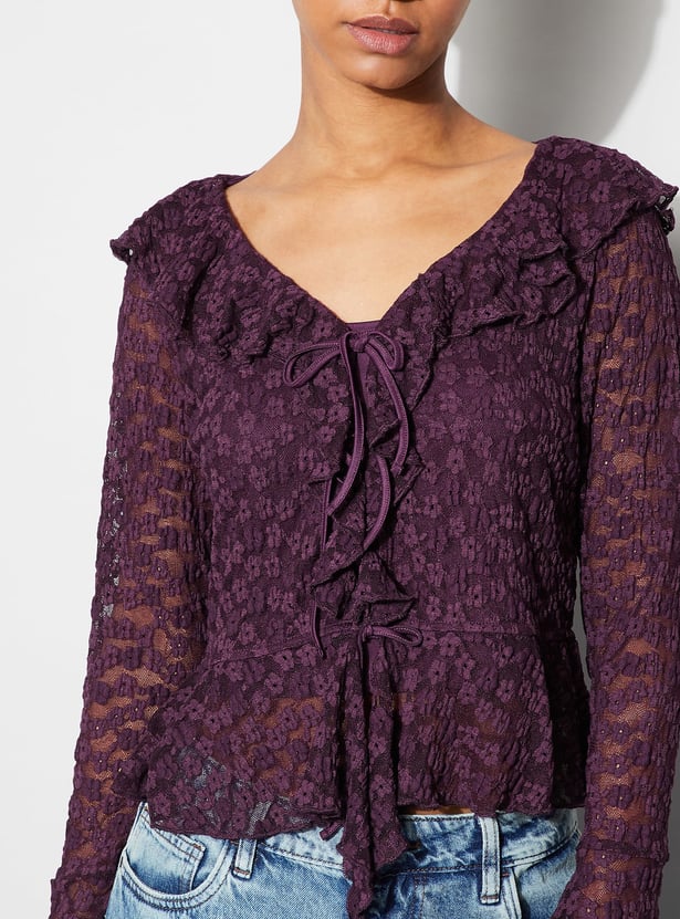 GINGER Lace Peplum Top with Camisole
