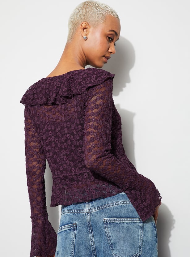 GINGER Lace Peplum Top with Camisole