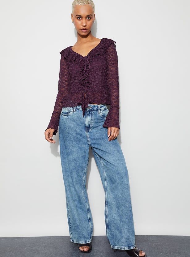 GINGER Lace Peplum Top with Camisole