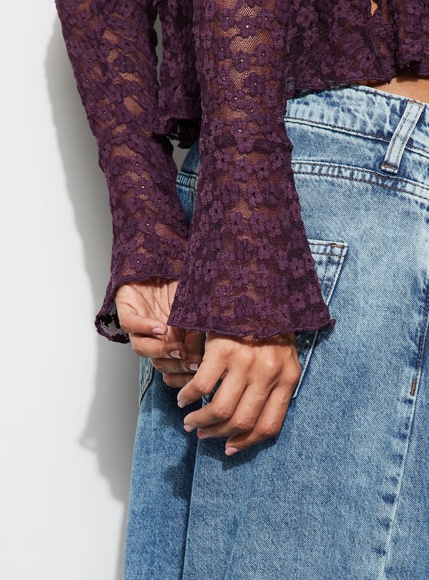 GINGER Lace Peplum Top with Camisole
