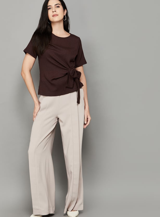 VAN HEUSEN Pintuck Wide Leg Trousers