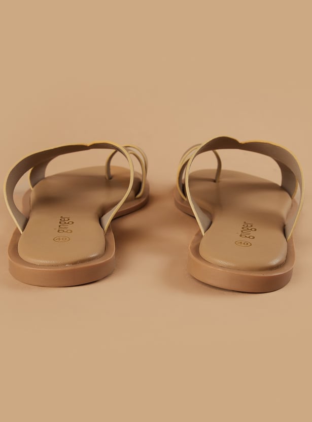 GINGER Metallic Ring Toe Flats