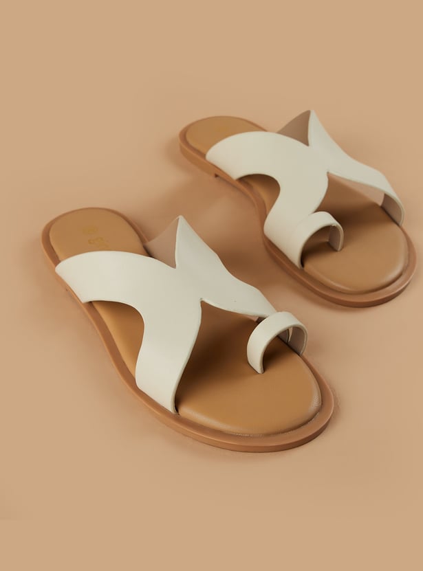 GINGER Solid Ring Toe Flats