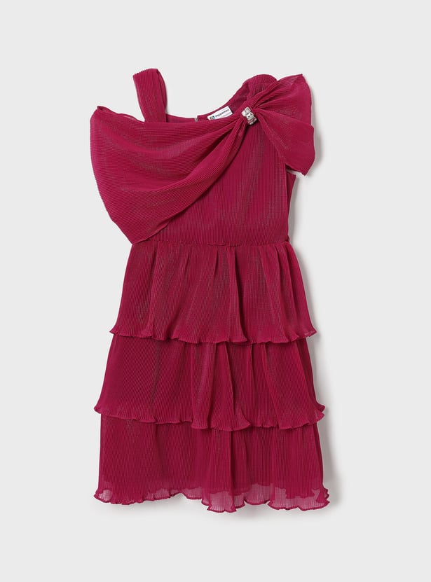 PEPPERMINT Girls Shimmer Layered Dress