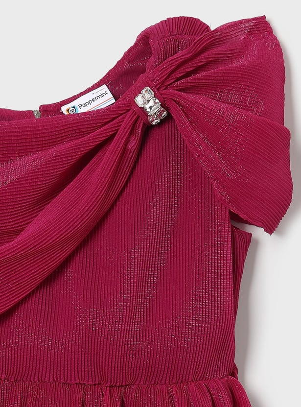 PEPPERMINT Girls Shimmer Layered Dress