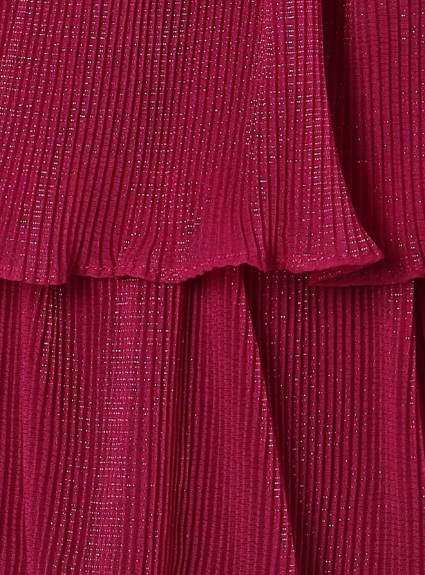 PEPPERMINT Girls Shimmer Layered Dress
