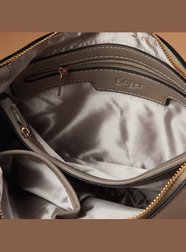 GINGER Contrast Panel Shoulder Bag