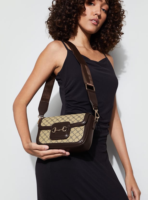 CODE Geometric Print Sling Bag