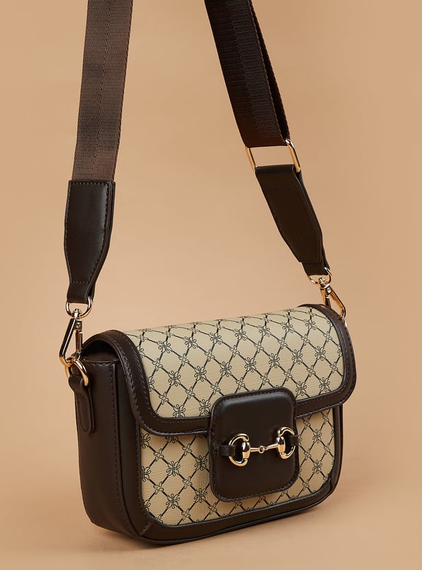 CODE Geometric Print Sling Bag