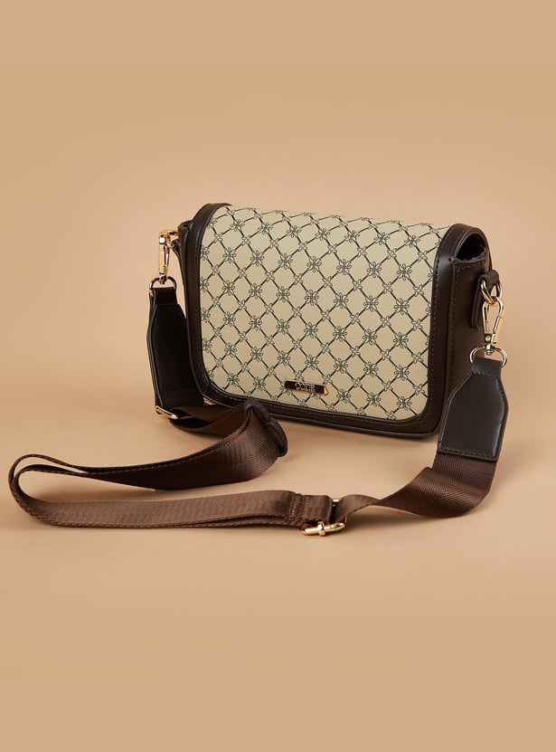 CODE Geometric Print Sling Bag