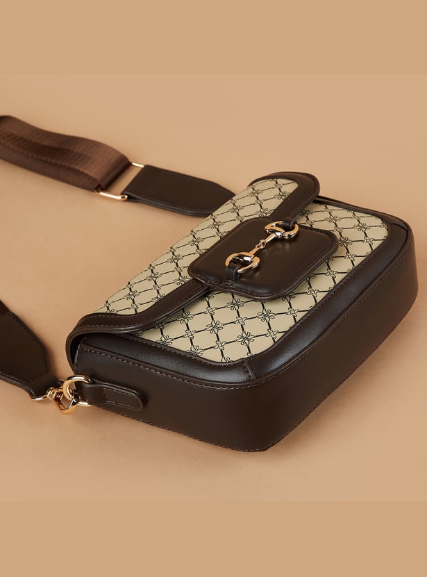 CODE Geometric Print Sling Bag