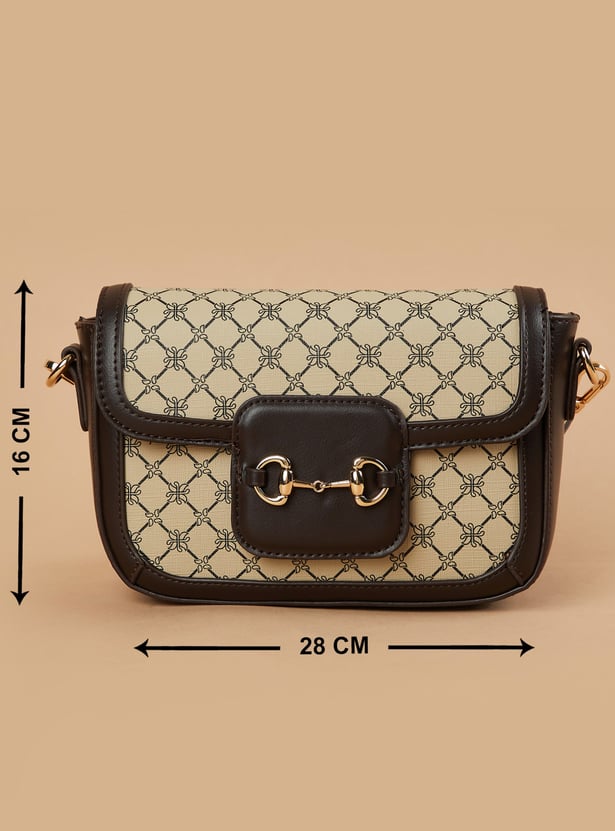 CODE Geometric Print Sling Bag
