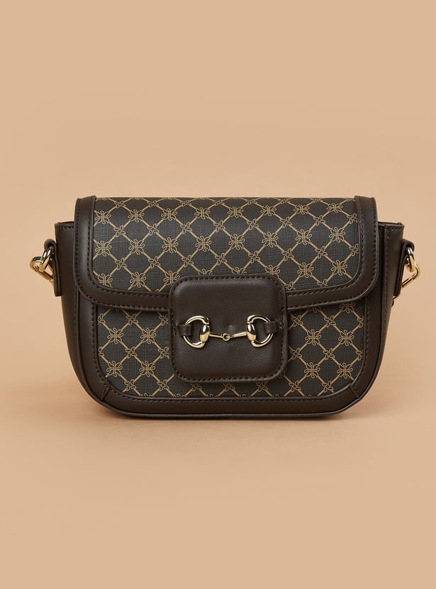 CODE Geometric Print Sling Bag