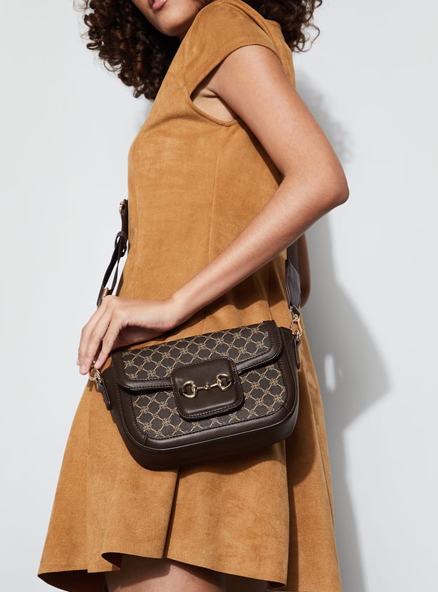 CODE Geometric Print Sling Bag