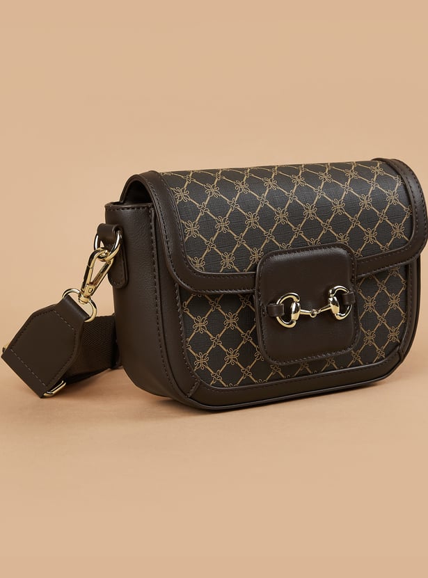 CODE Geometric Print Sling Bag