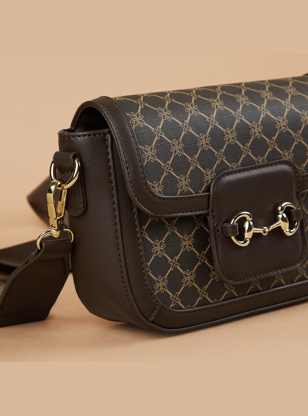 CODE Geometric Print Sling Bag
