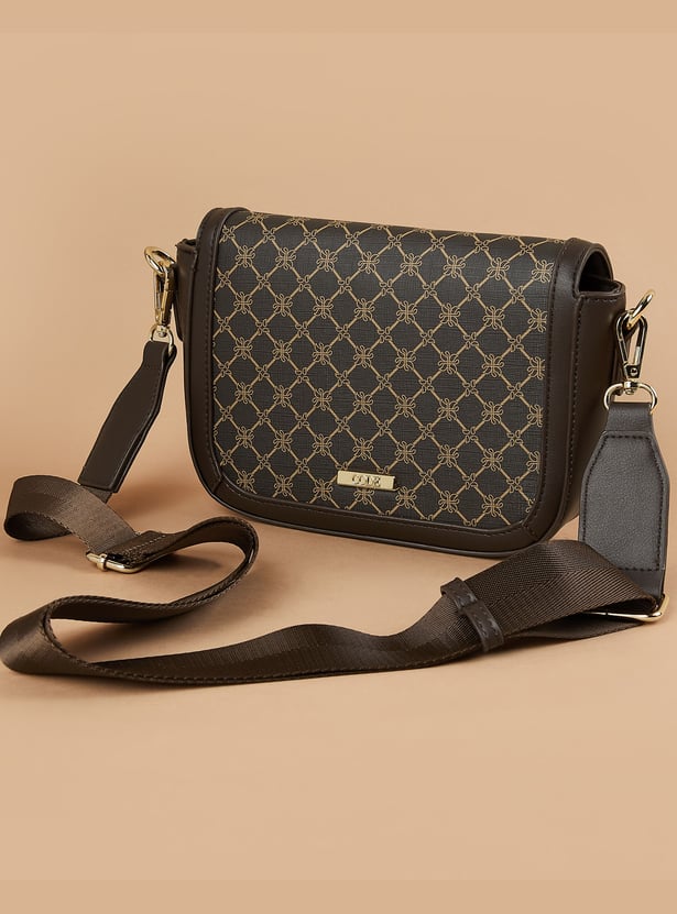 CODE Geometric Print Sling Bag
