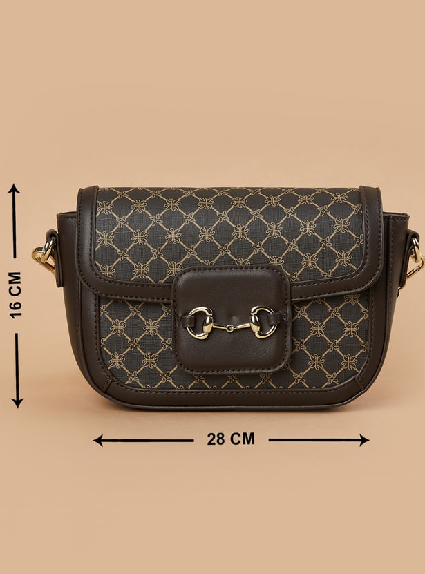 CODE Geometric Print Sling Bag