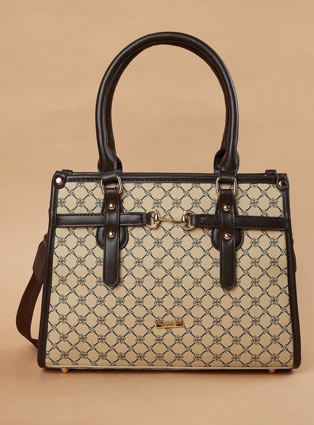 CODE Geometric Print Handheld Bag