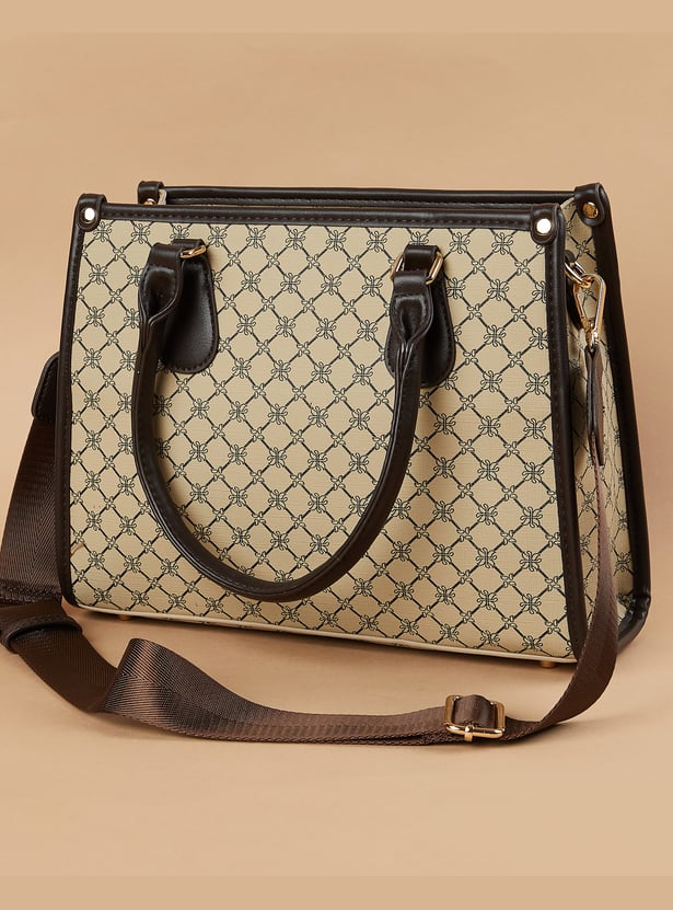 CODE Geometric Print Handheld Bag