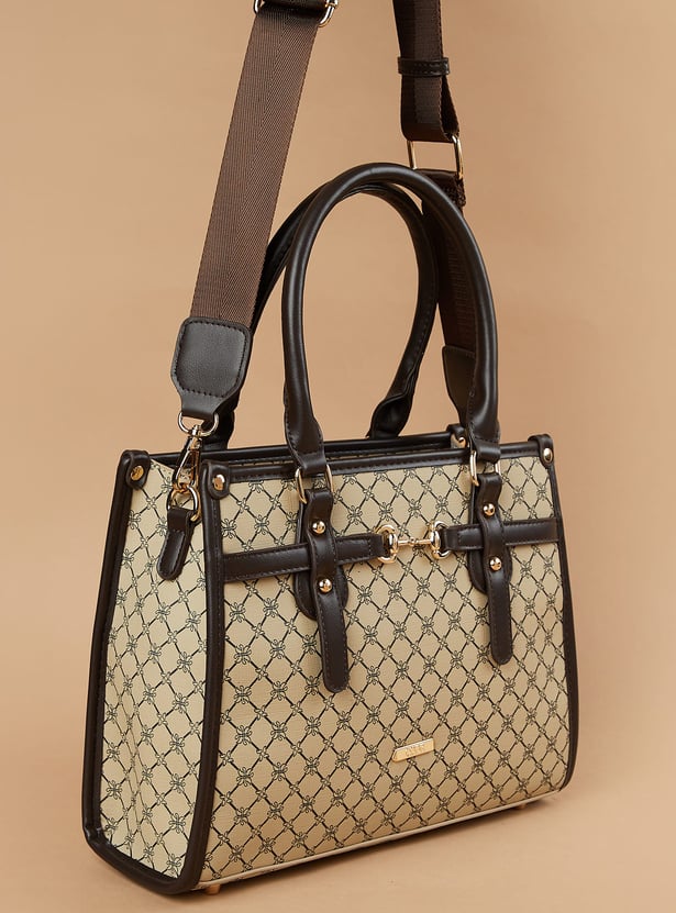 CODE Geometric Print Handheld Bag